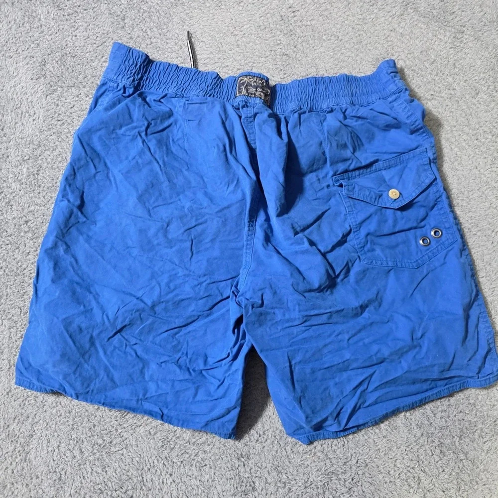 Polo Ralph Lauren Mens Large Swim Trunks Blue Big Pony Logo Number 3 Patch 8in